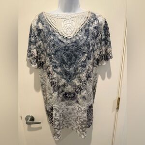 Time and Tru Short Sleeve Top size XL blue/gray